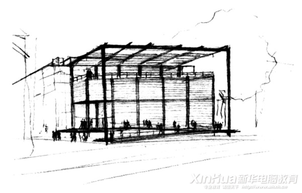 法國卡里藝術(shù)館手繪草圖