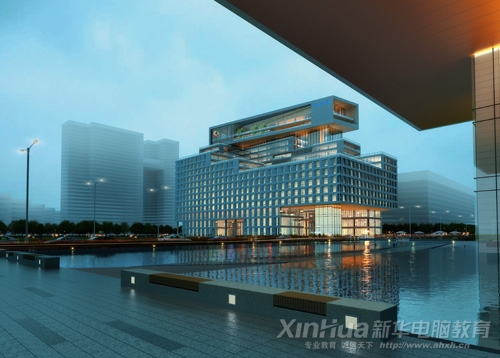 安徽新華電腦專修學院1104班學生李賢的建筑表現作品