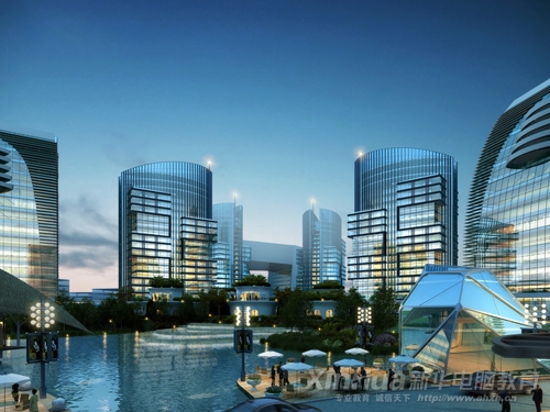 安徽新華電腦專修學院1106班學生張輝的建筑表現作品