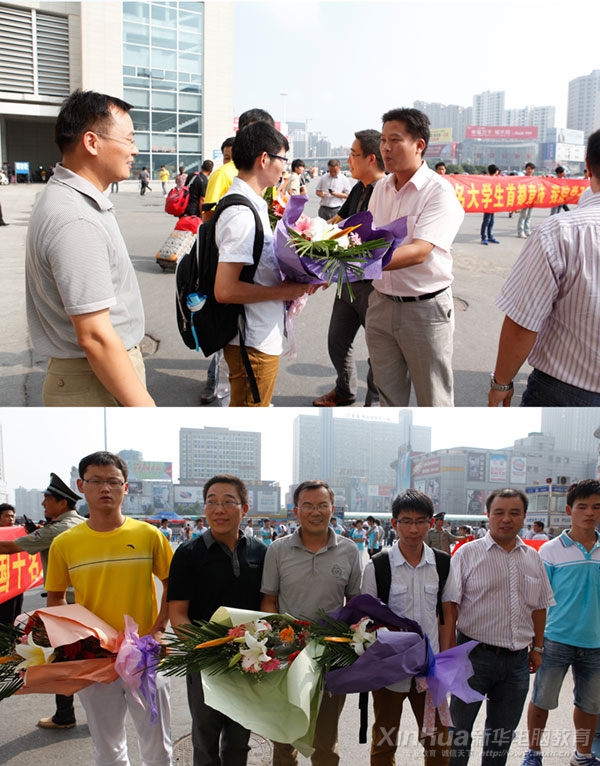 教務處負責人與30多名學生在火車站迎接大獎歸來學子