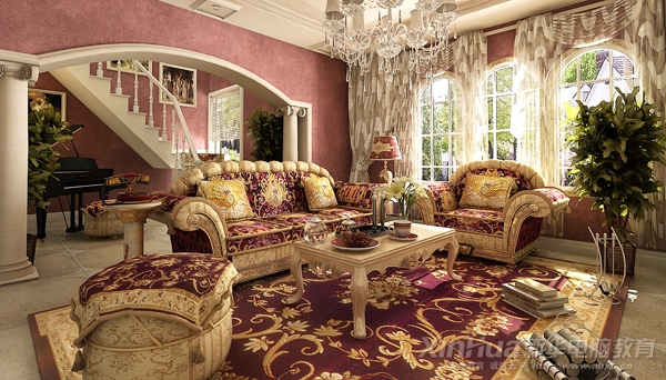 安徽新華環藝專業學生周慶濤作品-美式田園風格設計