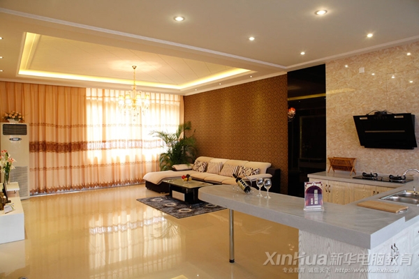 環境藝術實訓中心簡歐風格客廳常見工藝展示